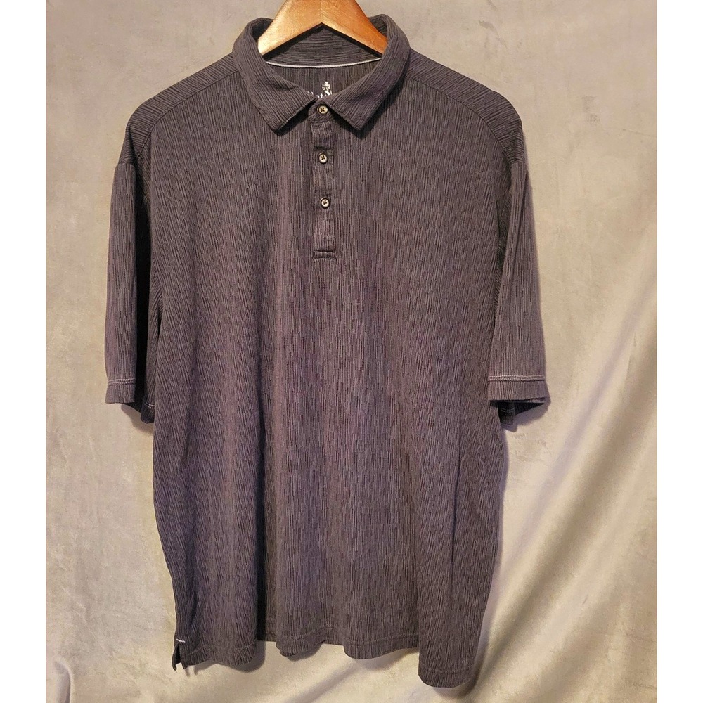Nat Nast Luxury Originals Men's XL Gray Polo Shirt Geometric Short Sleeve Knit